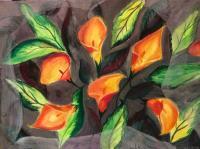 Paintings - Calla Lilies - Watercolor